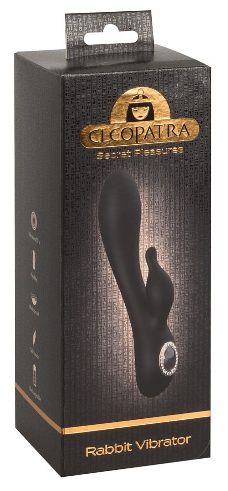 Вибратор-кролик Cleopatra Rabbit, 19,7 см (черный)