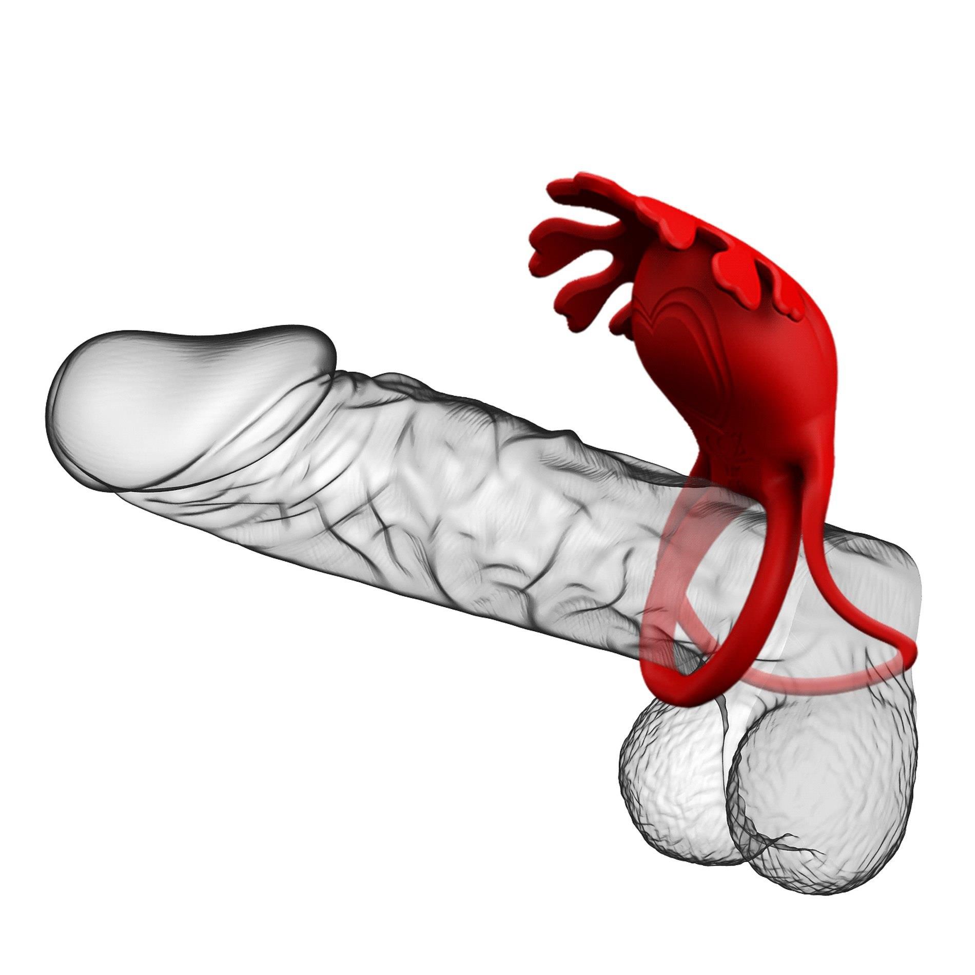 Эрекционное кольцо Pretty Love Vibrant Penis Ring Ruben, 8,5 см (красный)