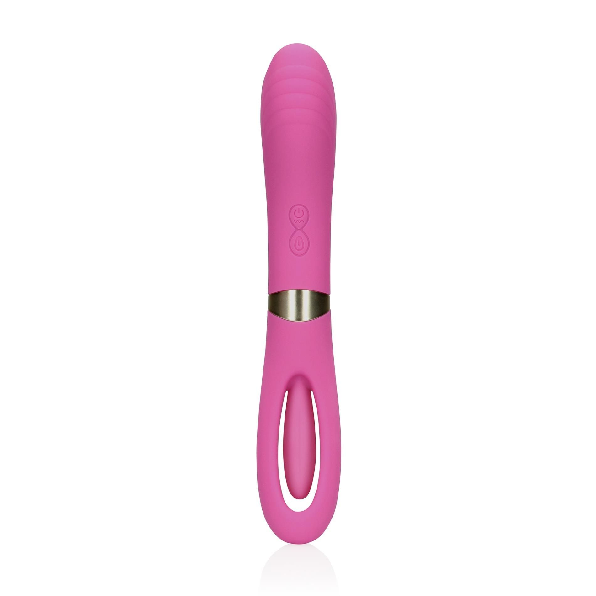 Вибратор Loveline Double Sided Flapping and G-Spot, 24 см (розовый)