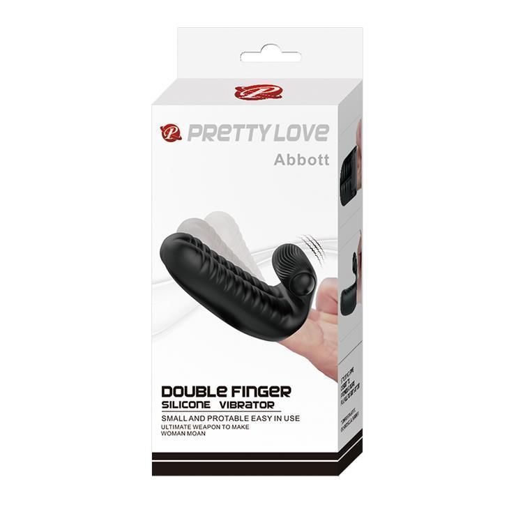 Вибронасадка на палец Pretty Love Abbott Finger, 9,4 см (черный)