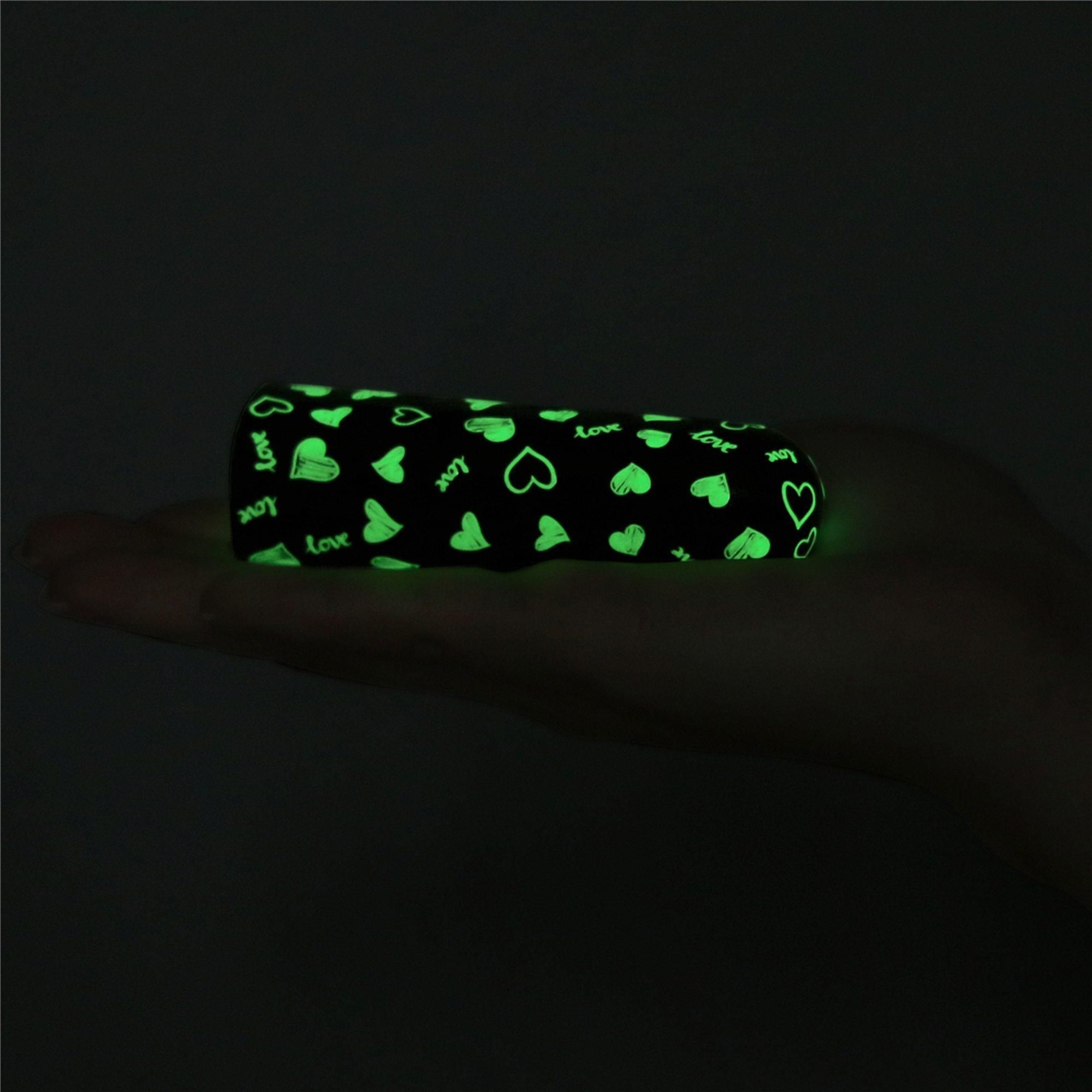 Вібратор для клітора LoveToy Heart Massager Glow In The Dark, 8,5 см (чорний)