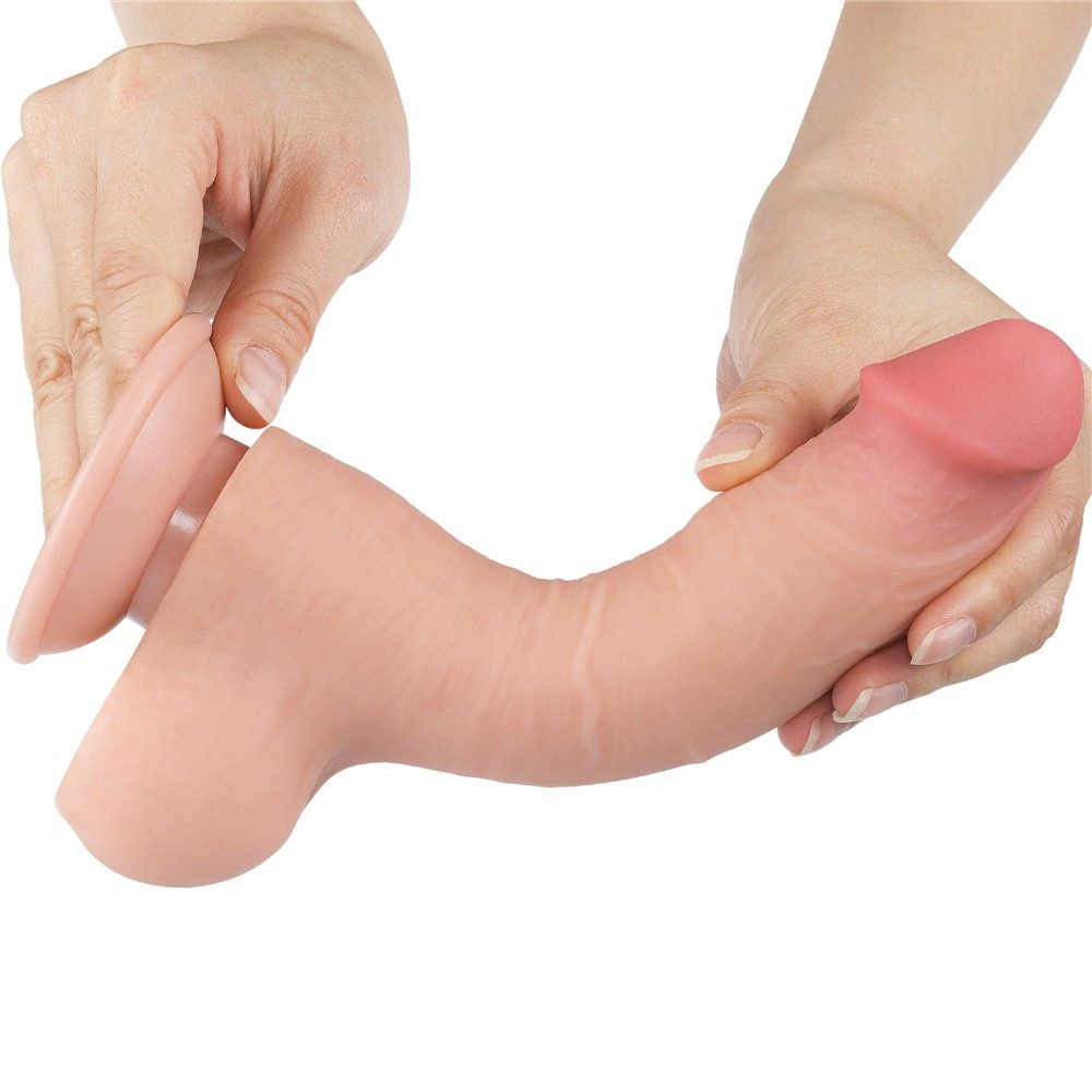 Фаллоимитатор Sliding-Skin Dual Layer Dong 8'', 20 см (телесный)