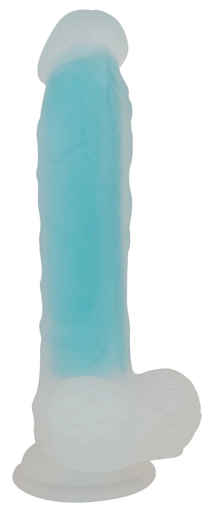 Фаллоимитатор Glow in the Dark Silicone Dildo, 20.5 см (голубой)