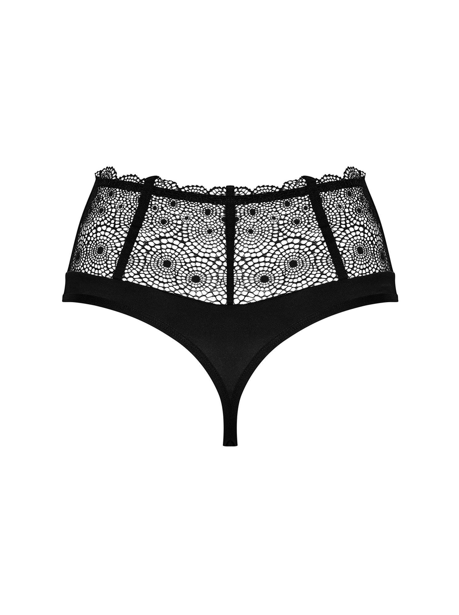 Эротические трусики Obsessive Sharlotte, S/M (черный)