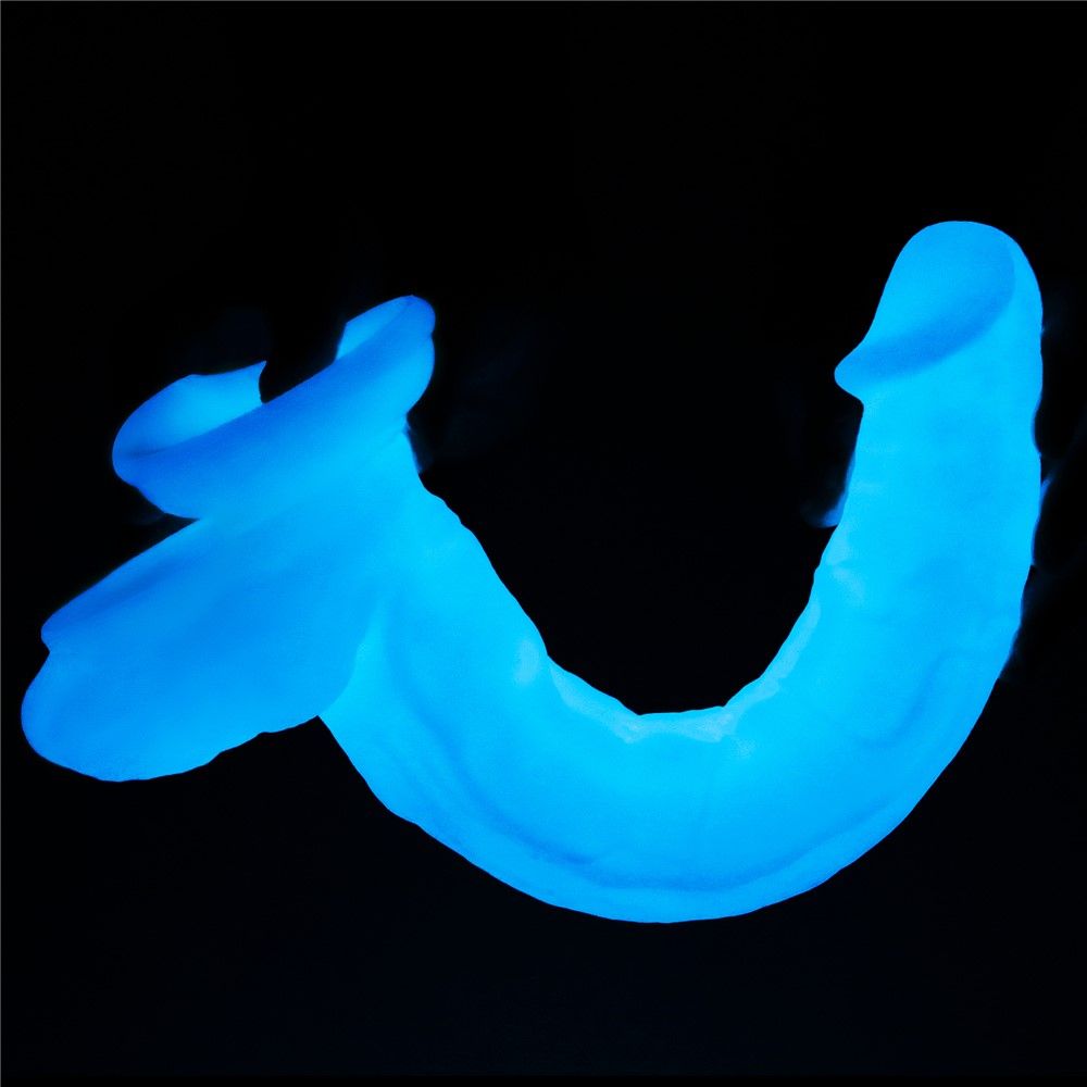 Неоновый фаллоимитатор LoveToy Lumino Play, 26,9 см (голубой)