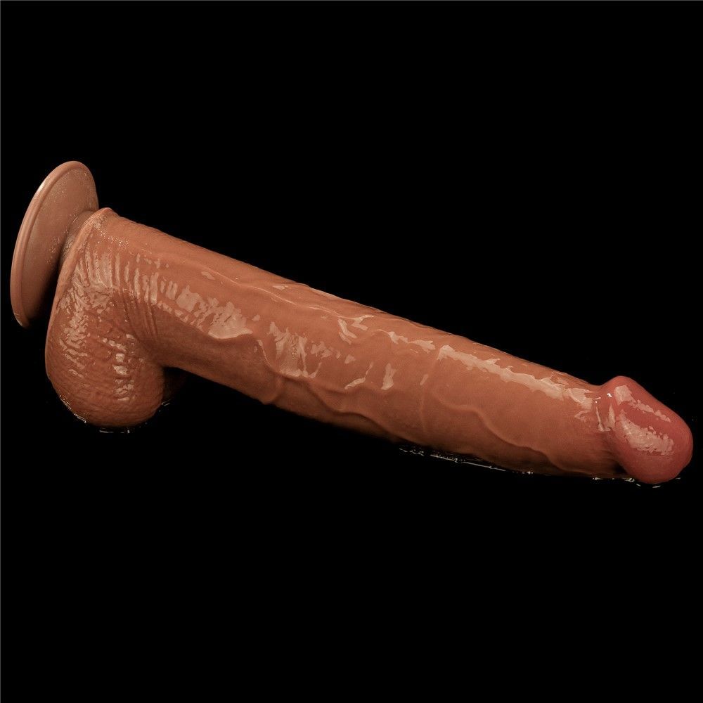 Фаллоимитатор LoveToy Sliding-Skin Dual Layer Dong King Sized, 34 см (коричневый)