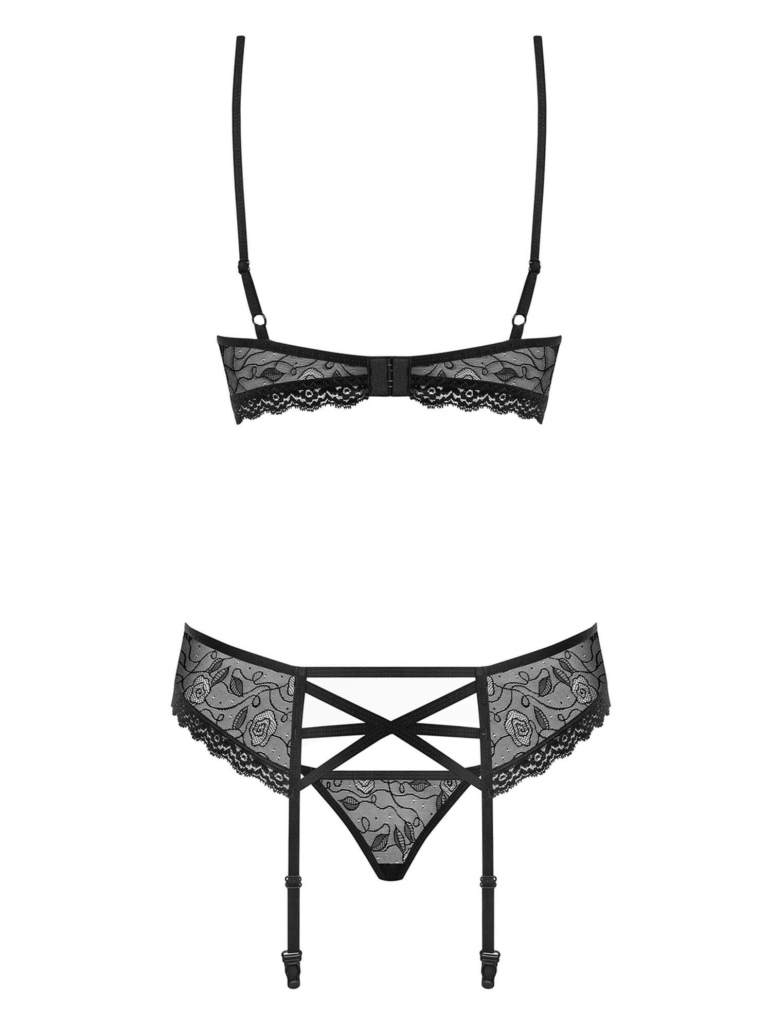 Комплект белья Obsessive 818-SEG-1, S/M (чёрный)