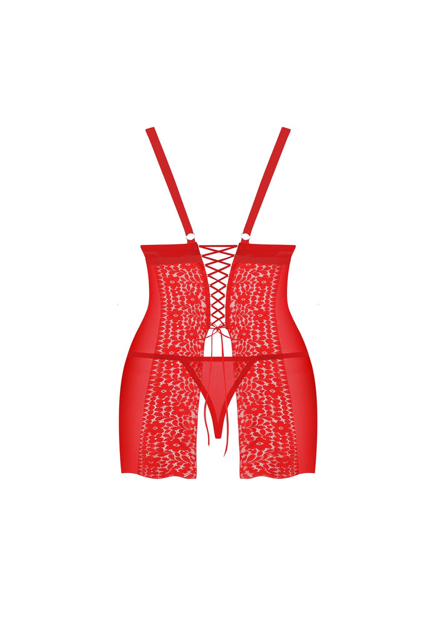 Комплект білизни Obsessive Blossmina, 6XL/7XL (червоний)