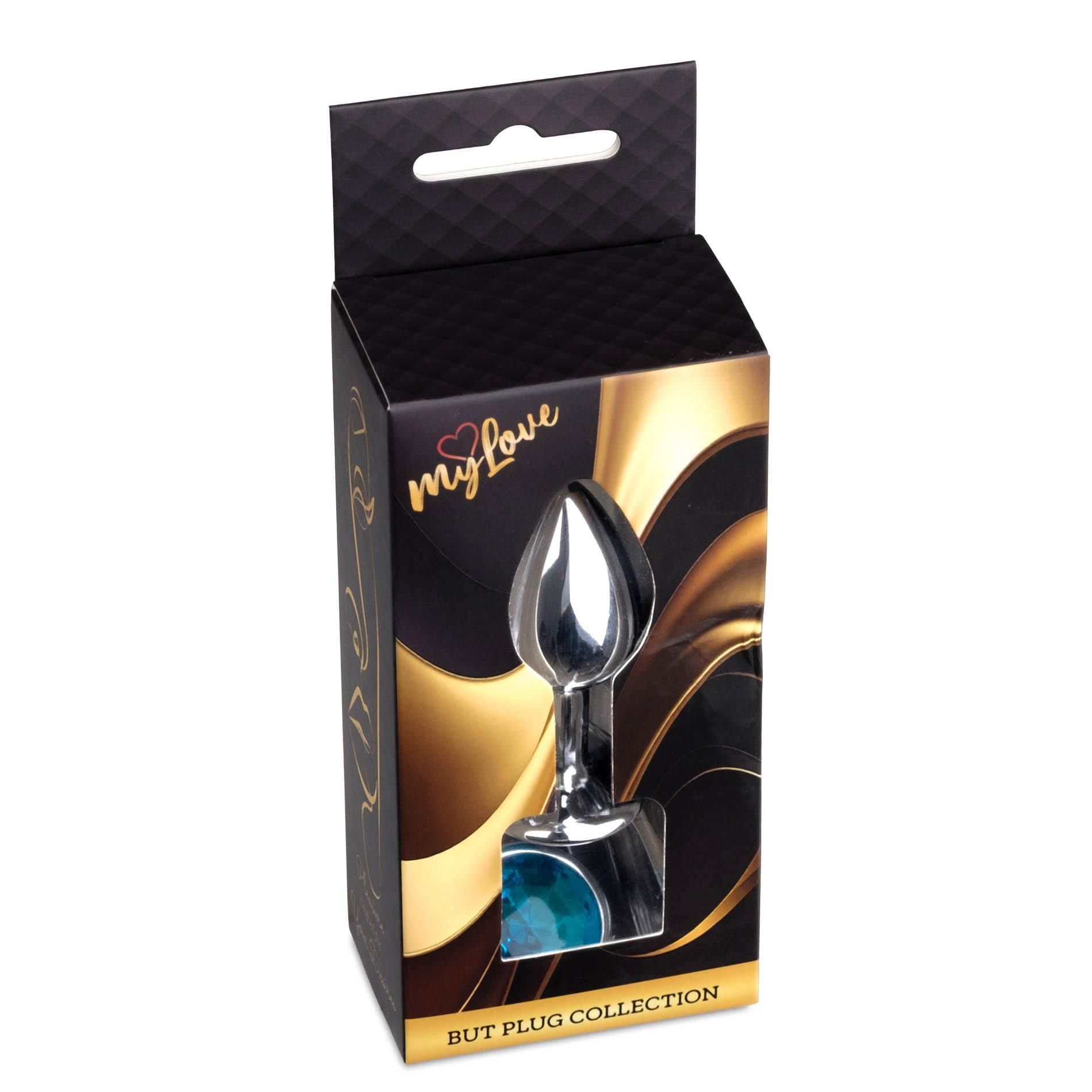 Анальна пробка MyLove Toys Jewellery Silver Plug, 7 см (блакитний)