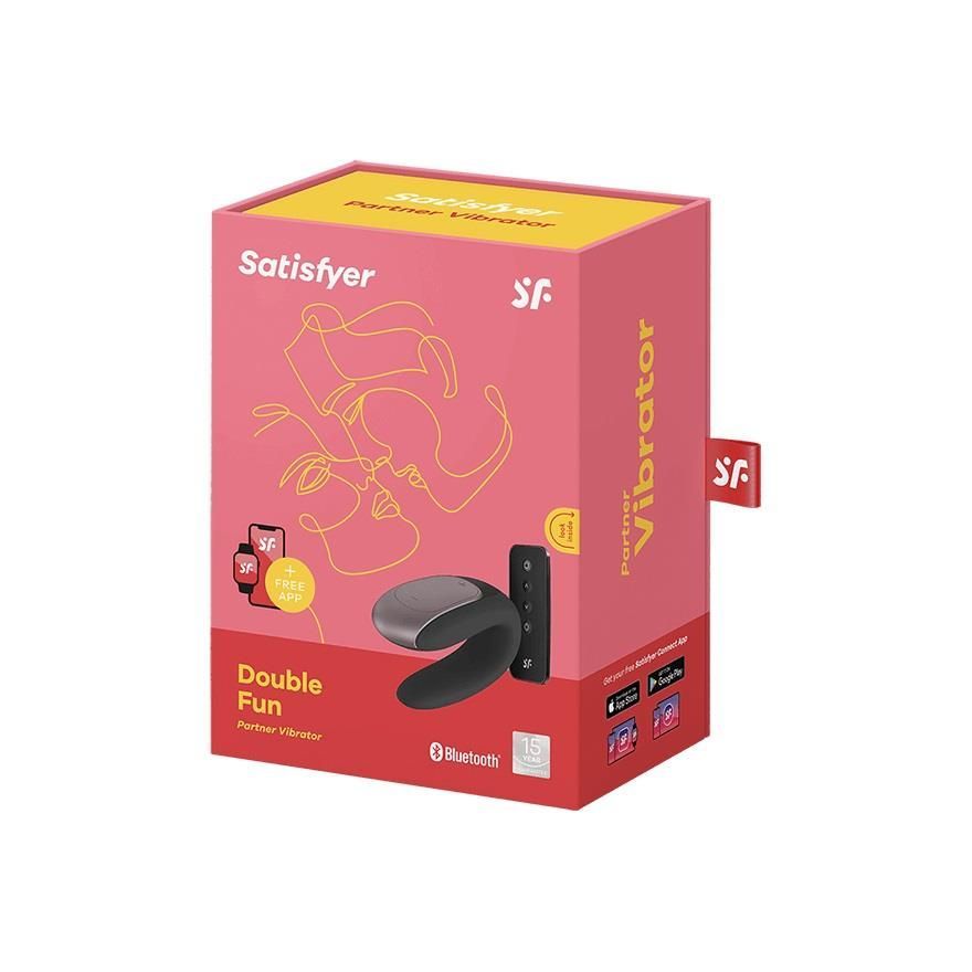 Вибратор для пар Satisfyer Double Fun, 9 см (черный)