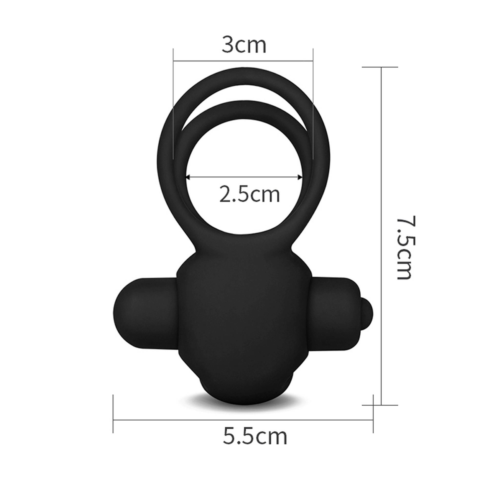 Эрекционное кольцо Lovetoy Power Clit Duo, 7.5 см (черный)