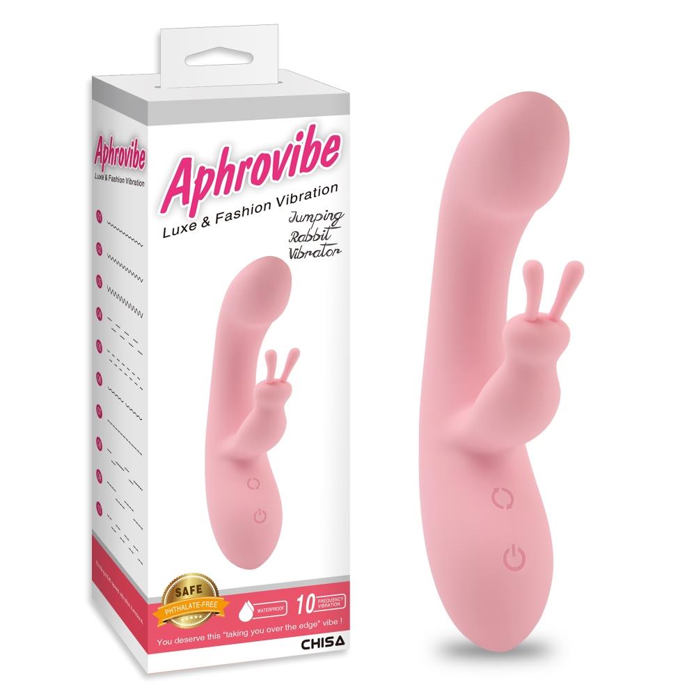 Вибратор-кролик Aphrovibe Jumping, 19.5 см (розовый)
