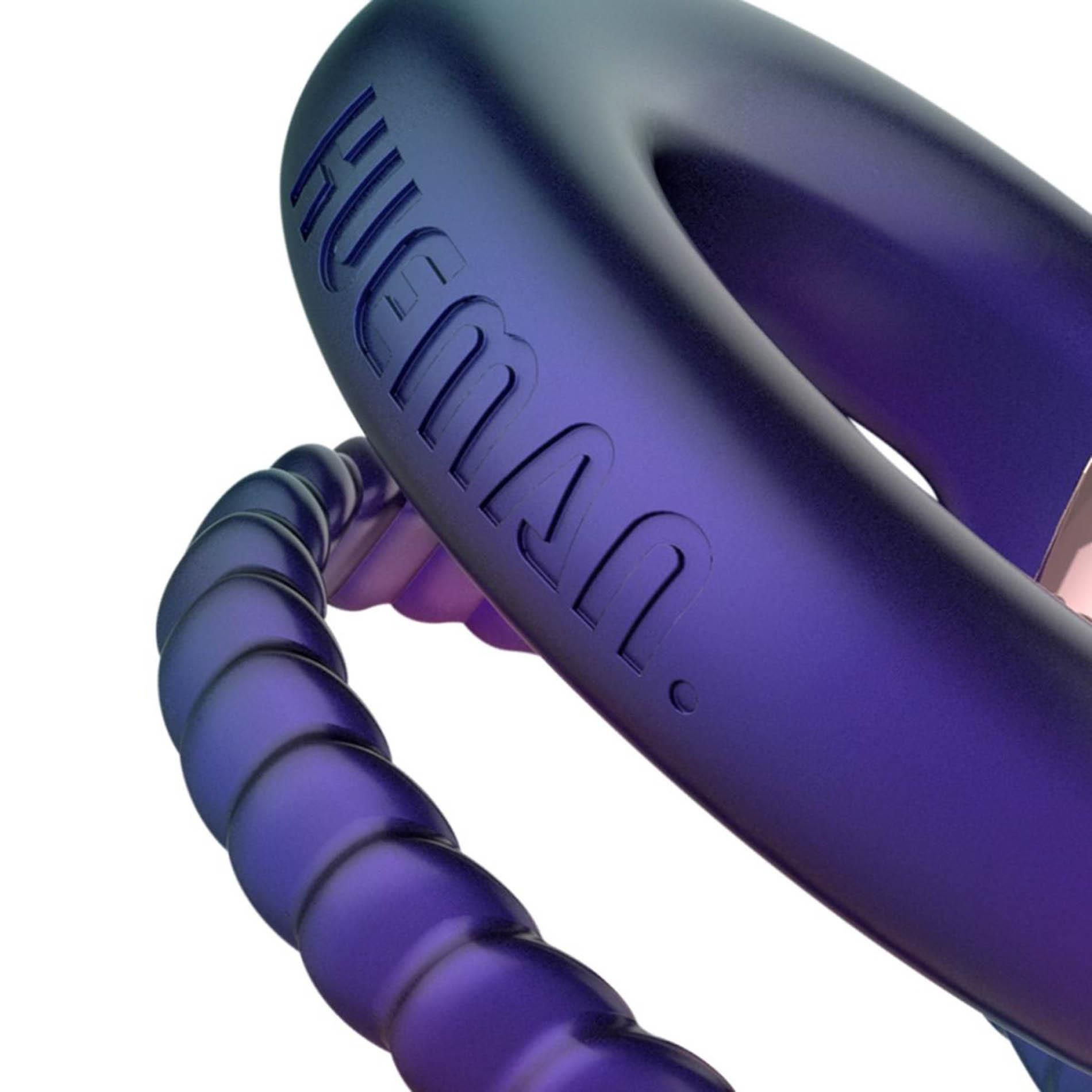 Эрекционное кольцо Hueman Jupiter Vibrating Cock and Ball Ring, 3.2 см (фиолетовый)