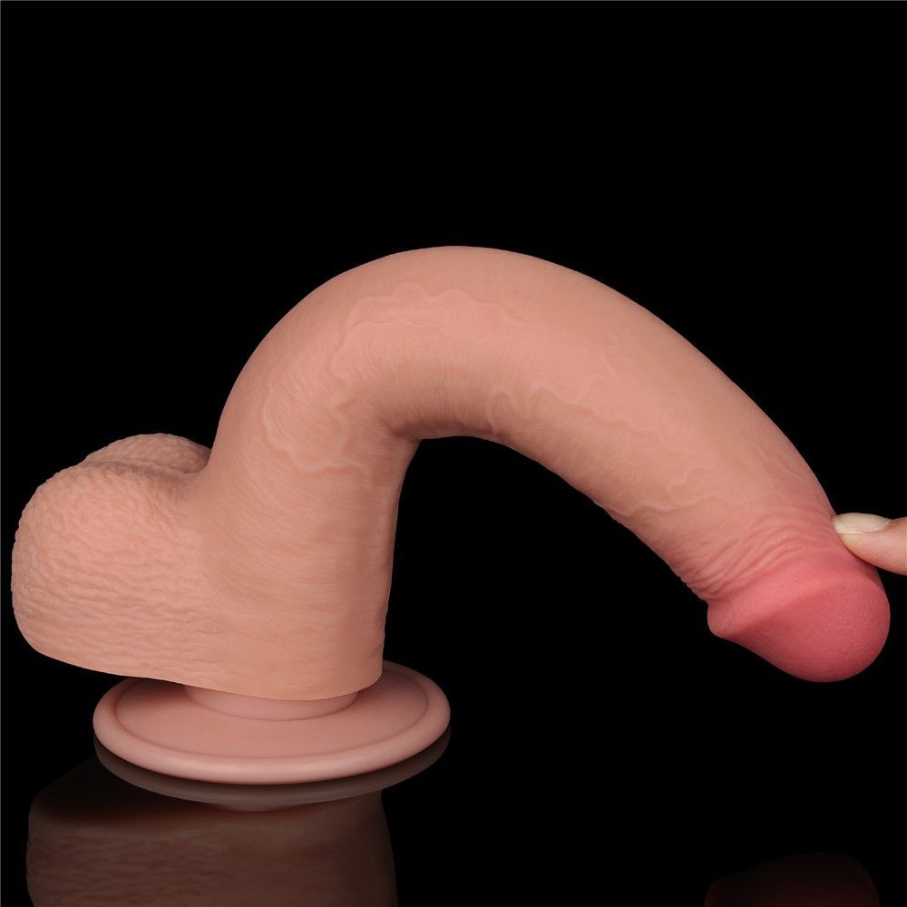 Фаллоимитатор LoveToy Sliding-Skin Dual Layer Dong, 22 см (телесный)