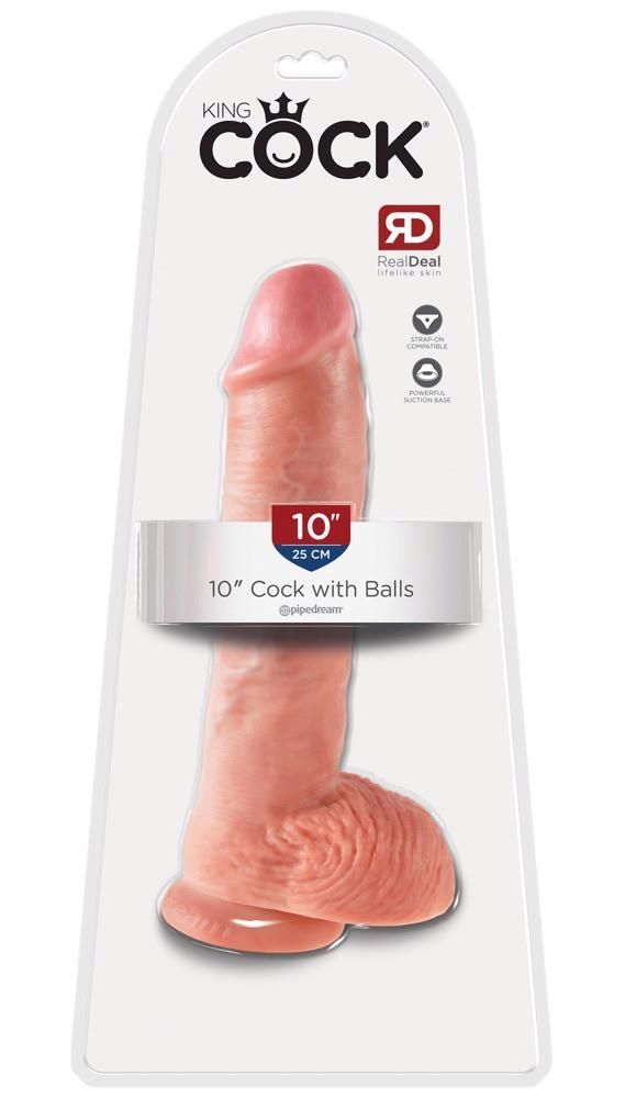 Фаллоимитатор King Cock 10 inch, 25 см (телесный)