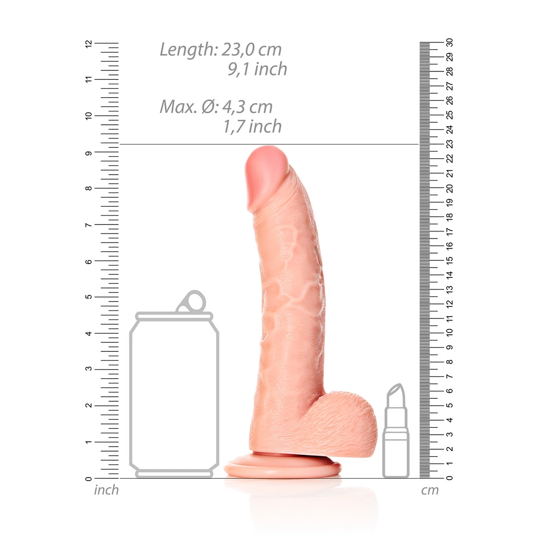 Фаллоимитатор RealRock Straight Realistic 8", 23 см (телесный)