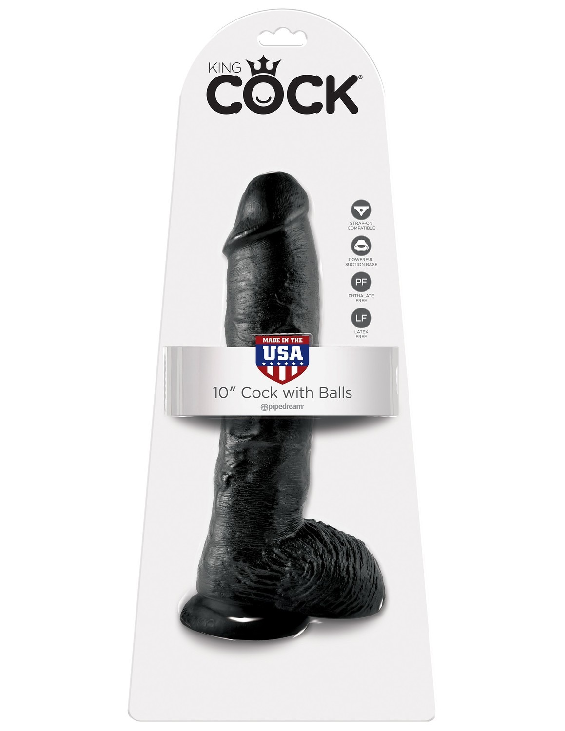 Фаллоимитатор King Cock With Balls 10", 27 см (черный)