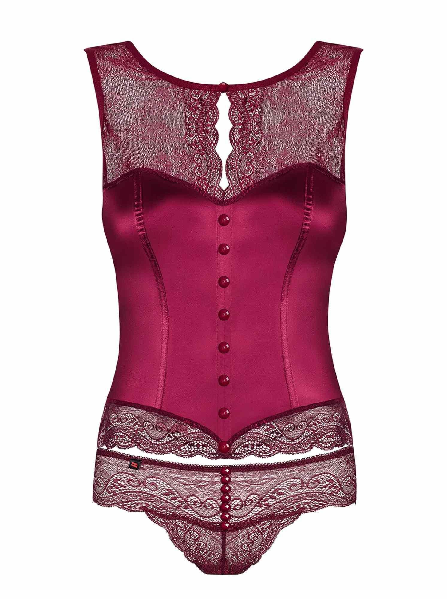 Комплект белья Obsessive Miamor, S/M (бордовый)