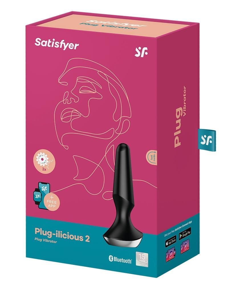 Анальна пробка Satisfyer Plug-ilicious 2, 14 см (чорний)