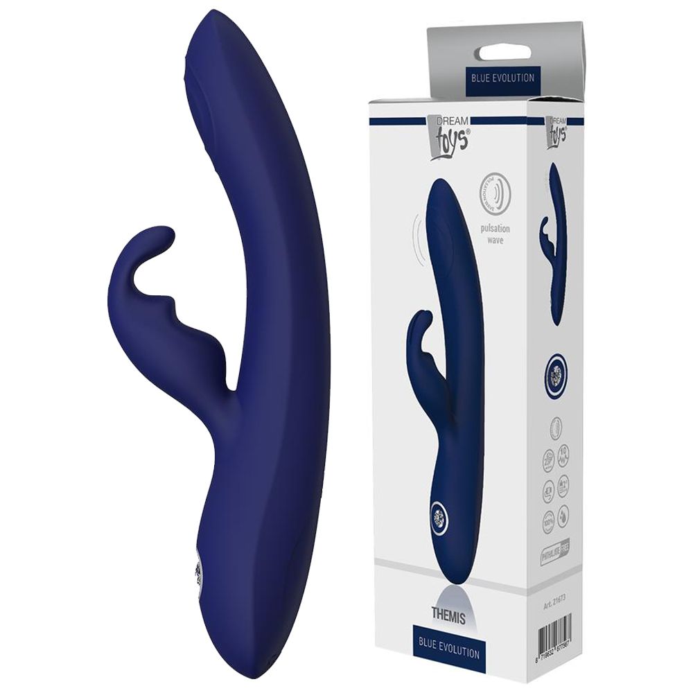 Вибратор-кролик Dream Toys Blue Evolution Themis, 22 см (синий)