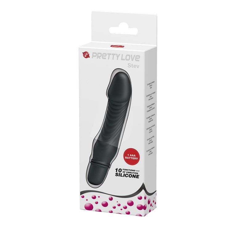 Вибратор Pretty Love Stev, 13,5 см (черный)
