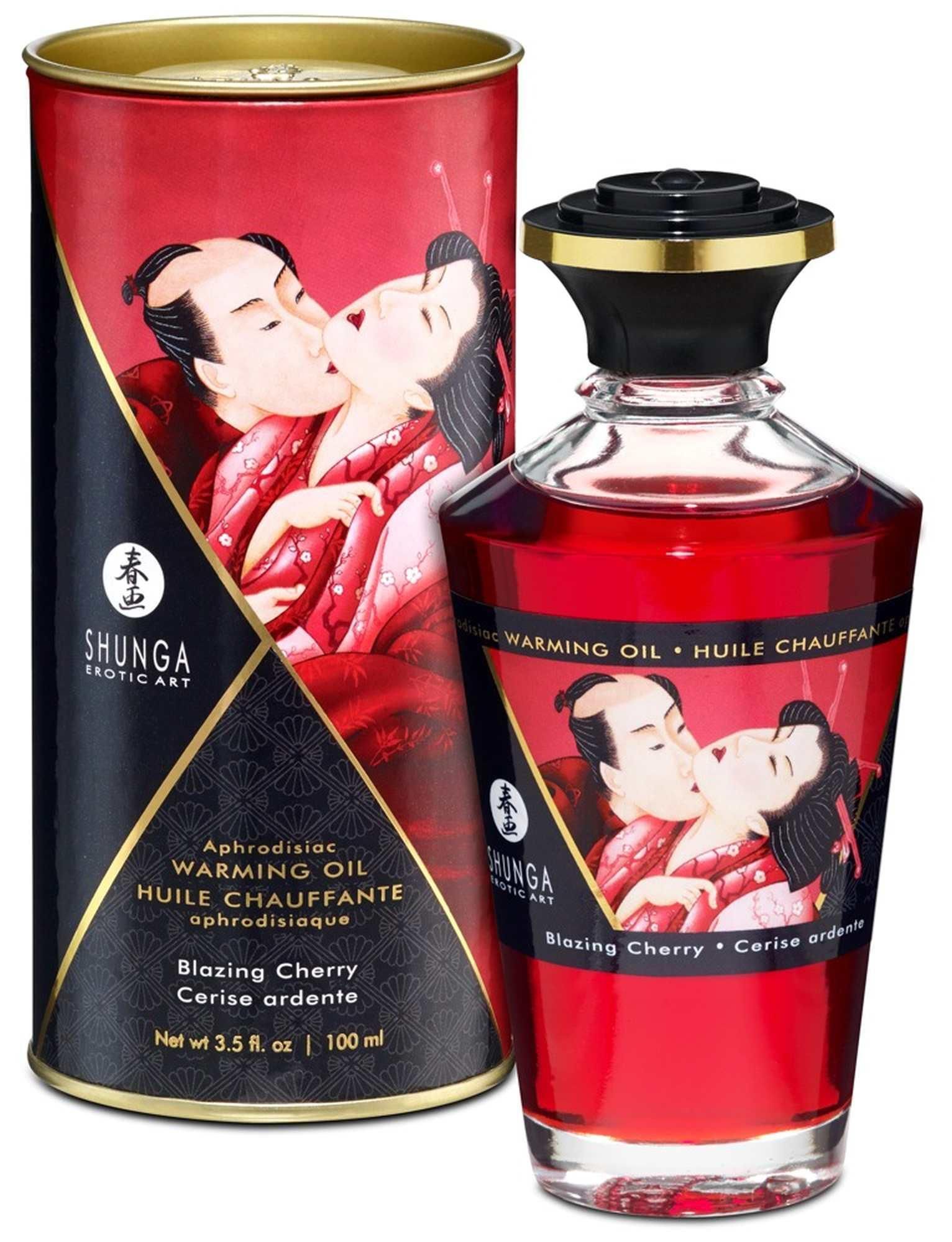 Зігрівальна масажна олія Shunga Aphrodisiac Warming Oil вишня, 100 мл