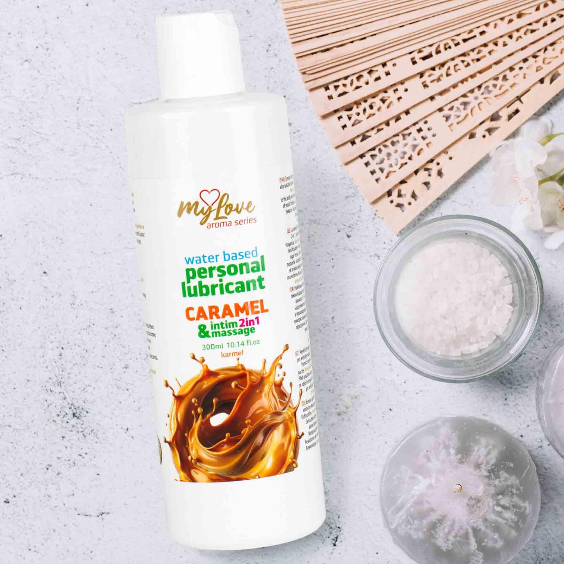 Lubrykant MyLove Aroma Series Intim&Massage 2w1 Caramel, 300 ml