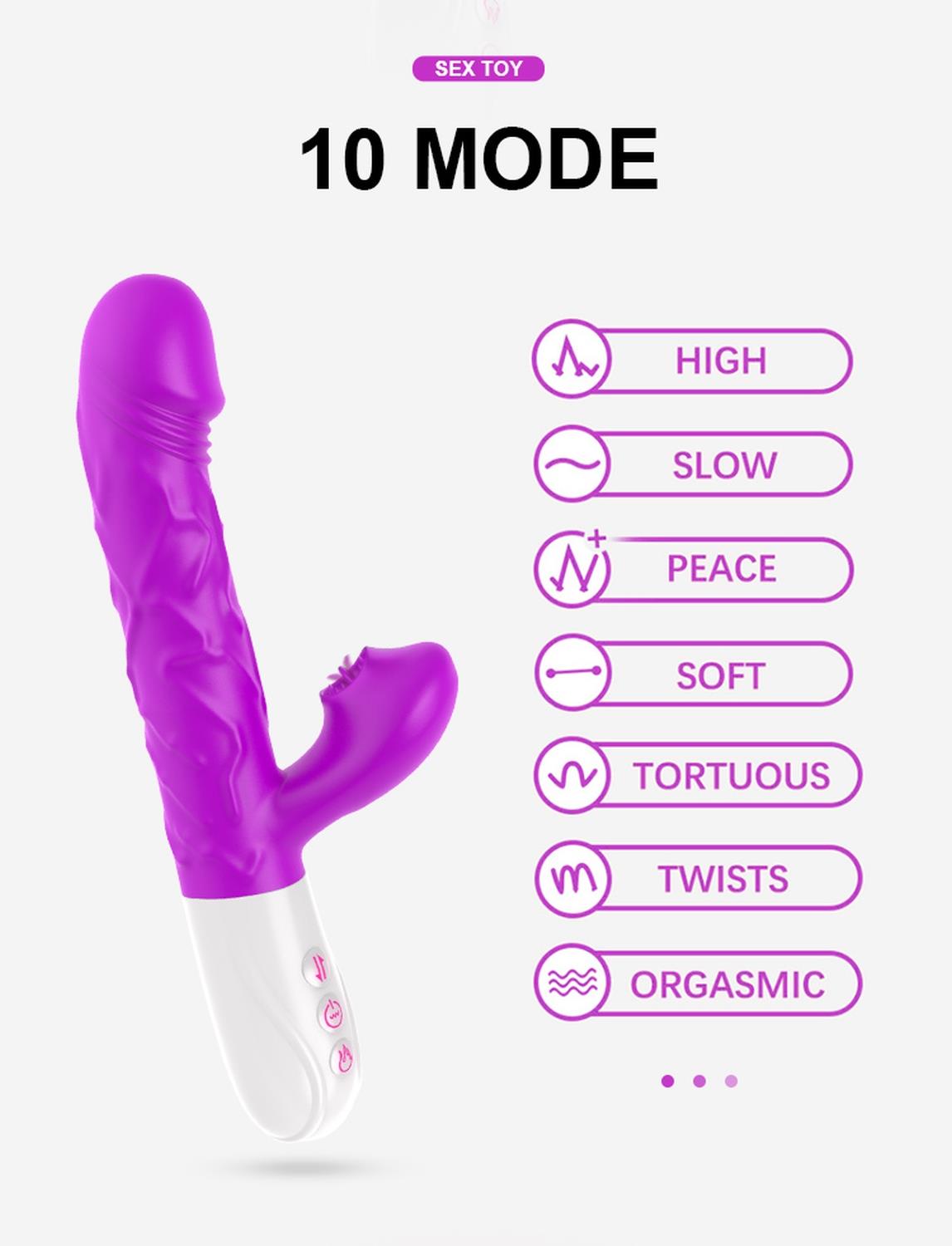 Вибратор-кролик B - Series Fox Tongue, 23 см (фиолетовый)