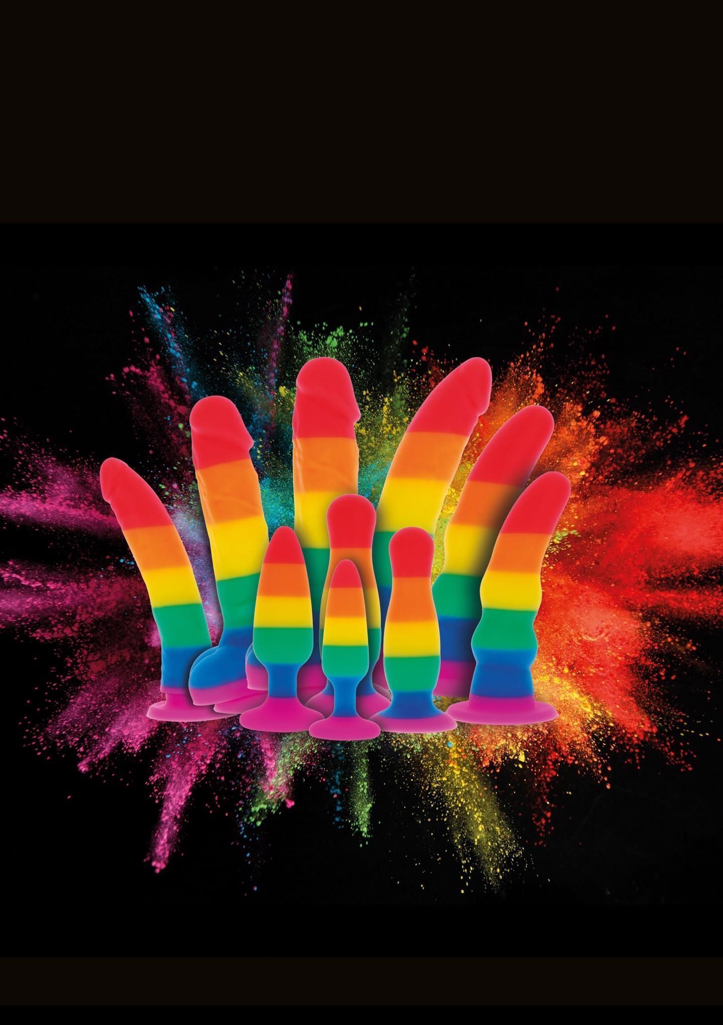 Korek analny Toy Joy Medium Twink Plug, 11 cm (tęcza)