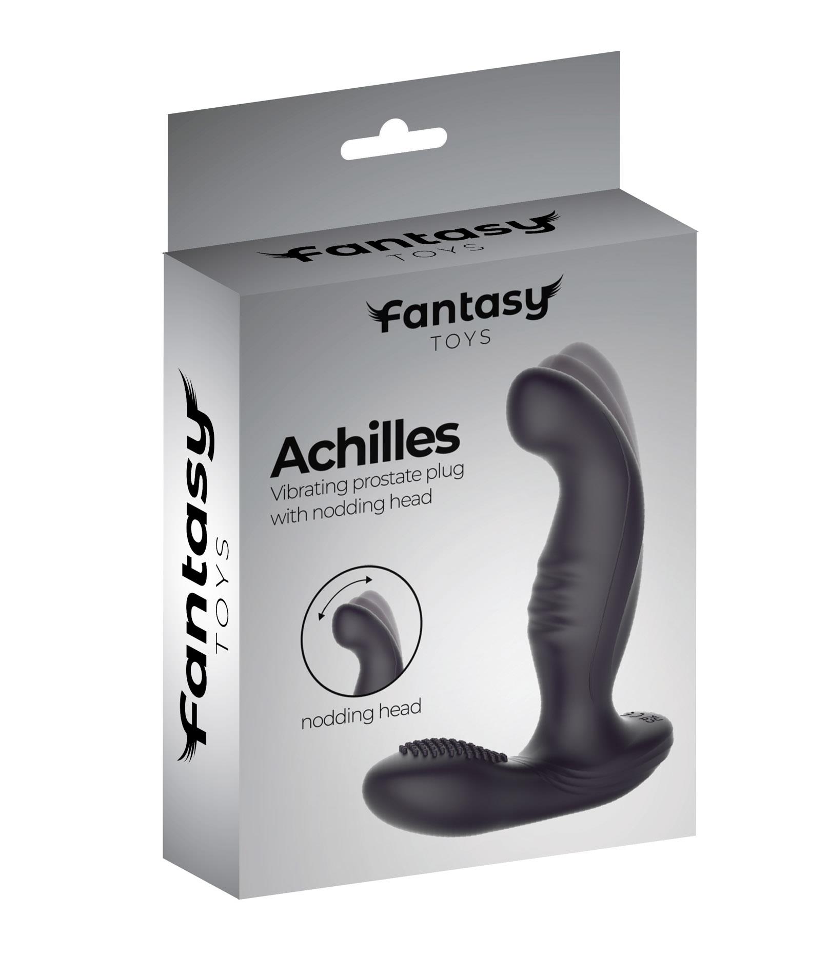 Fantasy Achilles Thrusting Prostate Massager - Stymulator prostaty, Czarny, 13.5 cm
