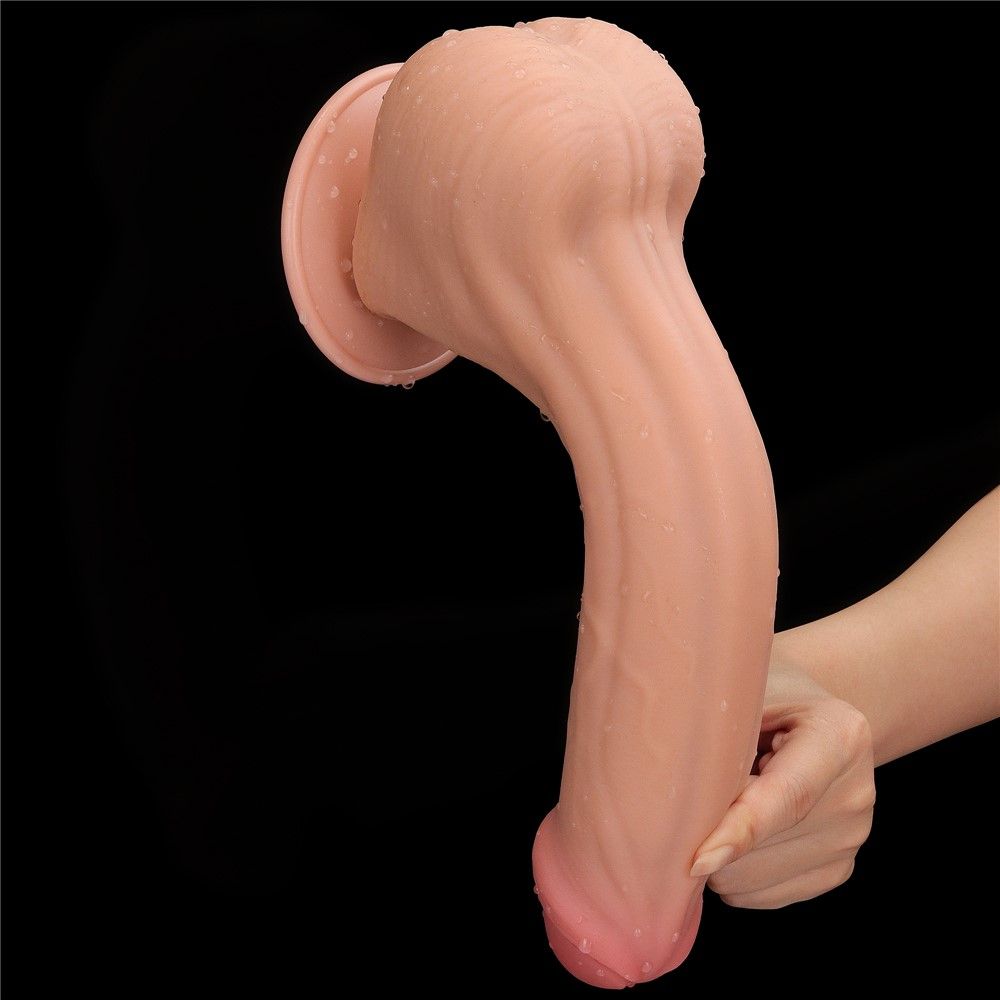 Фалоімітатор LoveToy Sliding-Skin Dual Layer Dong, 29 см (тілесний)