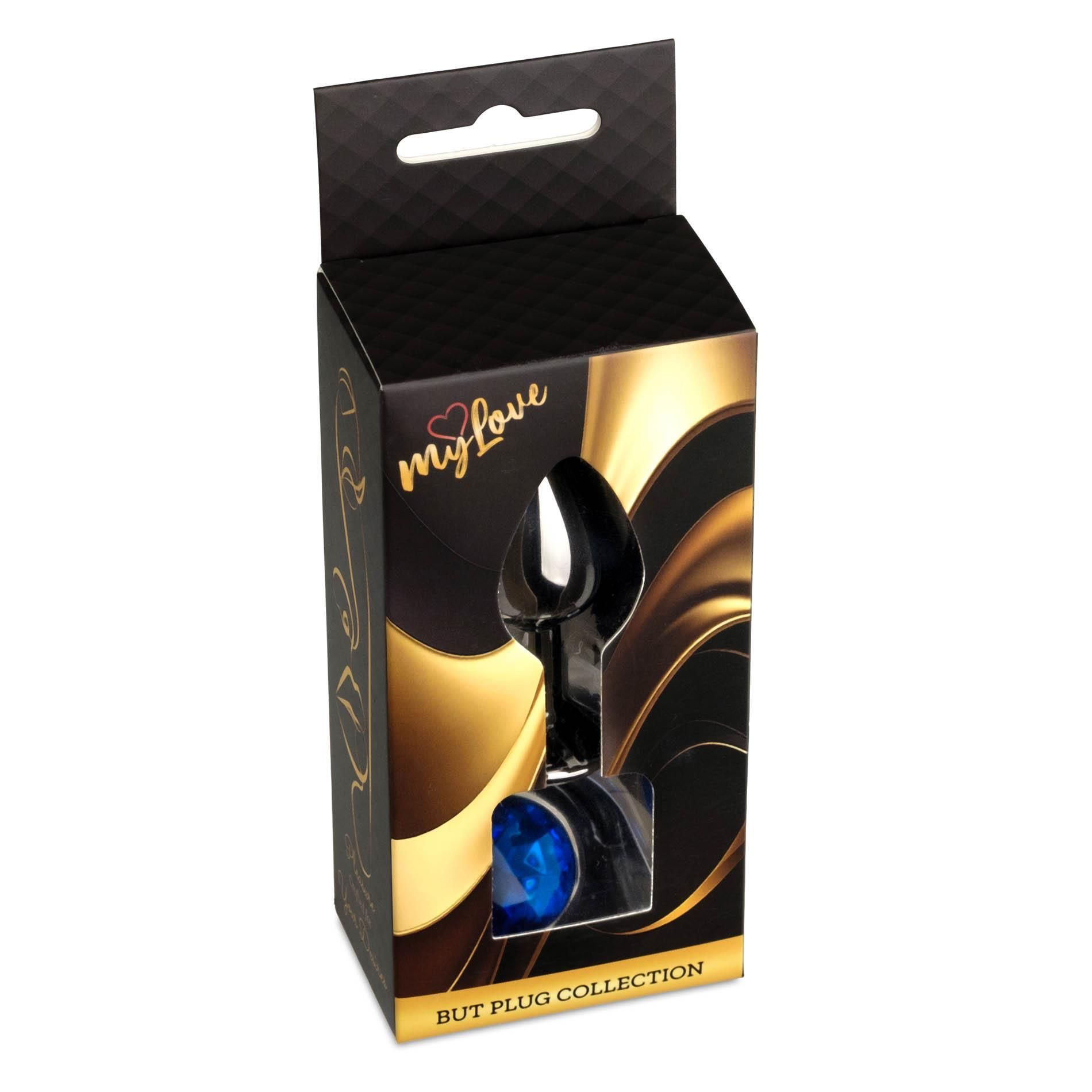 Korek analny MyLove Toys Jewelry Dark Silver Plug, 7 cm (niebieski)