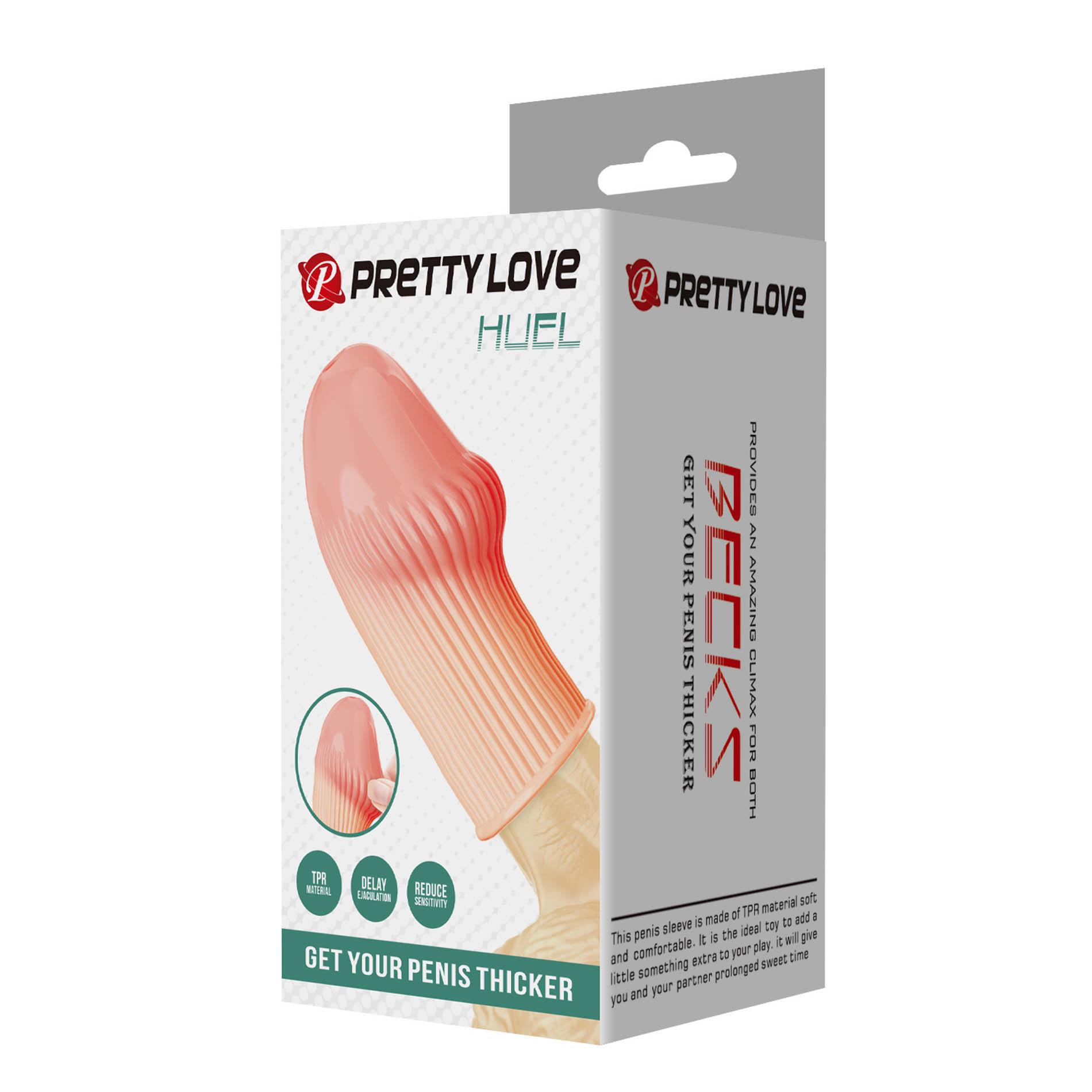 Насадка на пенис Pretty Love Huel, 8.7 см (телесный)