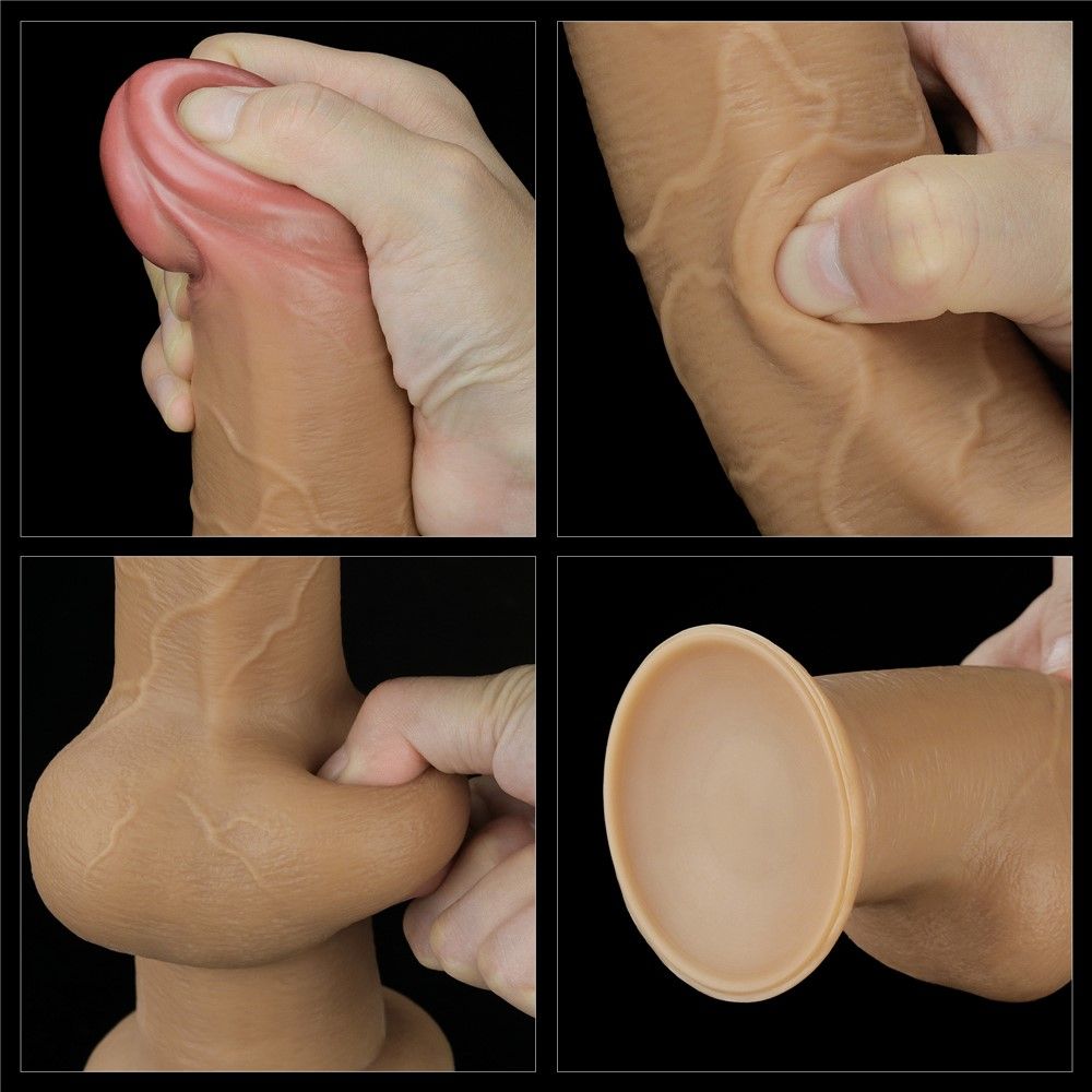 Lovetoy Dong 9.5'' Dual Layered Handle Cock - Dildo, W kolorze cielistym, 25 cm