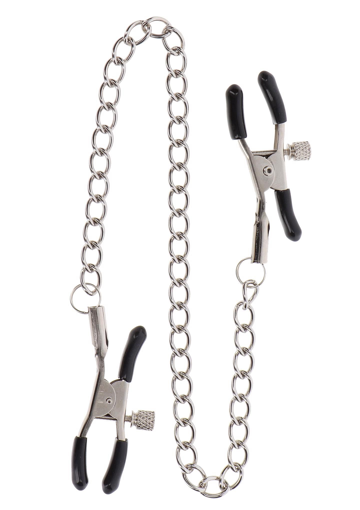 Зажимы для сосков Taboom Adjustable Clamps with Chain (серебристый)