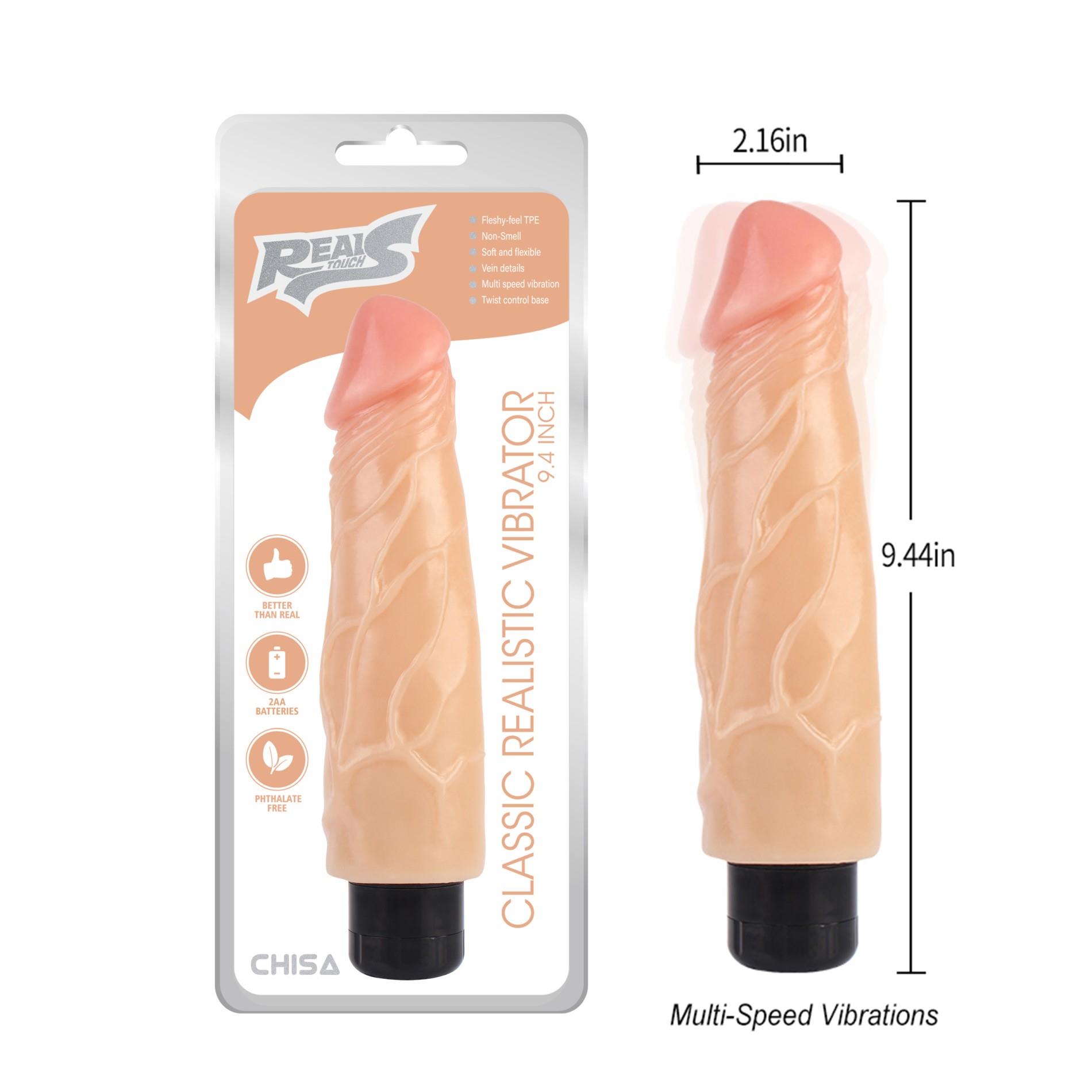 Вибратор Real Touch S Classic Realistic Vibrator 9.4 Inch, 23.8 см (телесный)