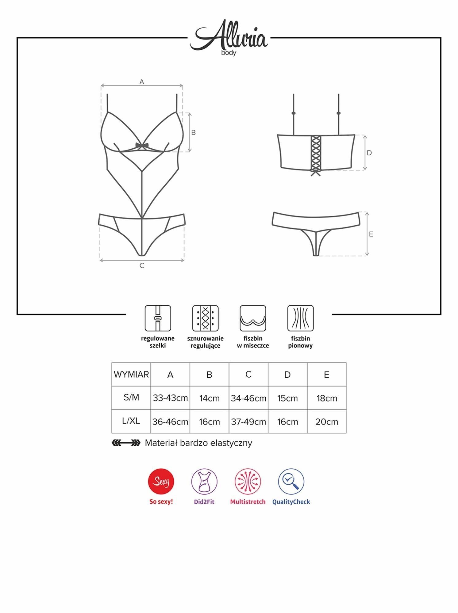 Боди Obsessive Alluria, L/XL (черный)