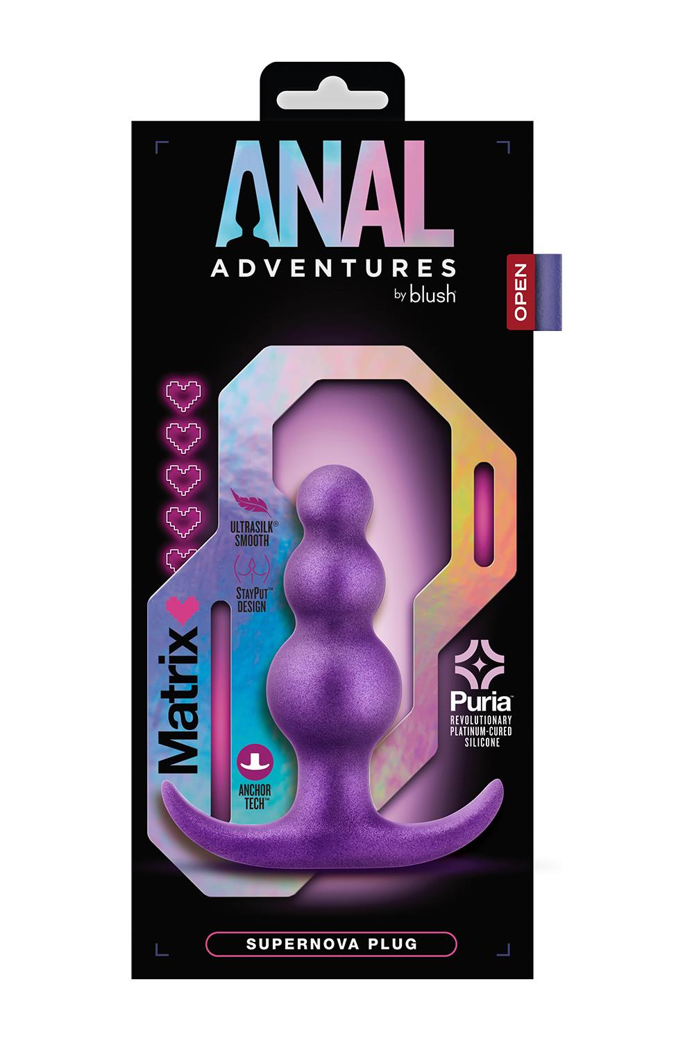 Korek analny Anal Adventures Matrix Supernova Plug, 7,6 cm (fioletowy)