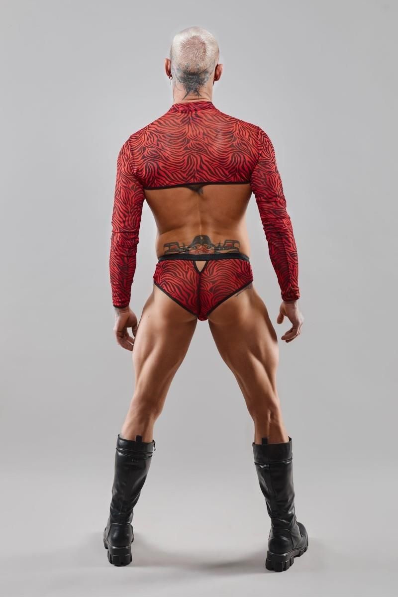 Топ с длинными рукавами Regnes Fetish Planet, S (черный с красным)