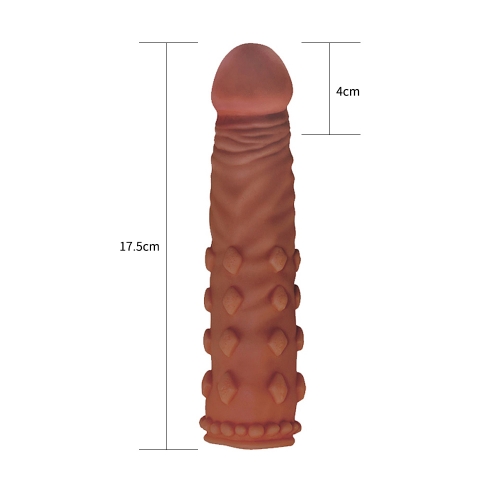 Насадка на пенис Lovetoy Pleasure X-Tender Series, 17.5 см (коричневый)