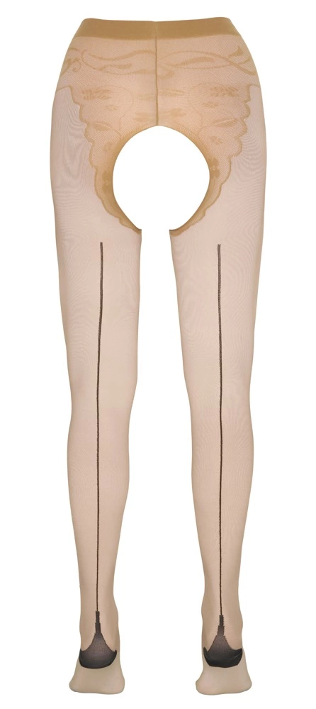 Колготки з відкритим пахом Cottelli Legwear, 3 (бежевий)