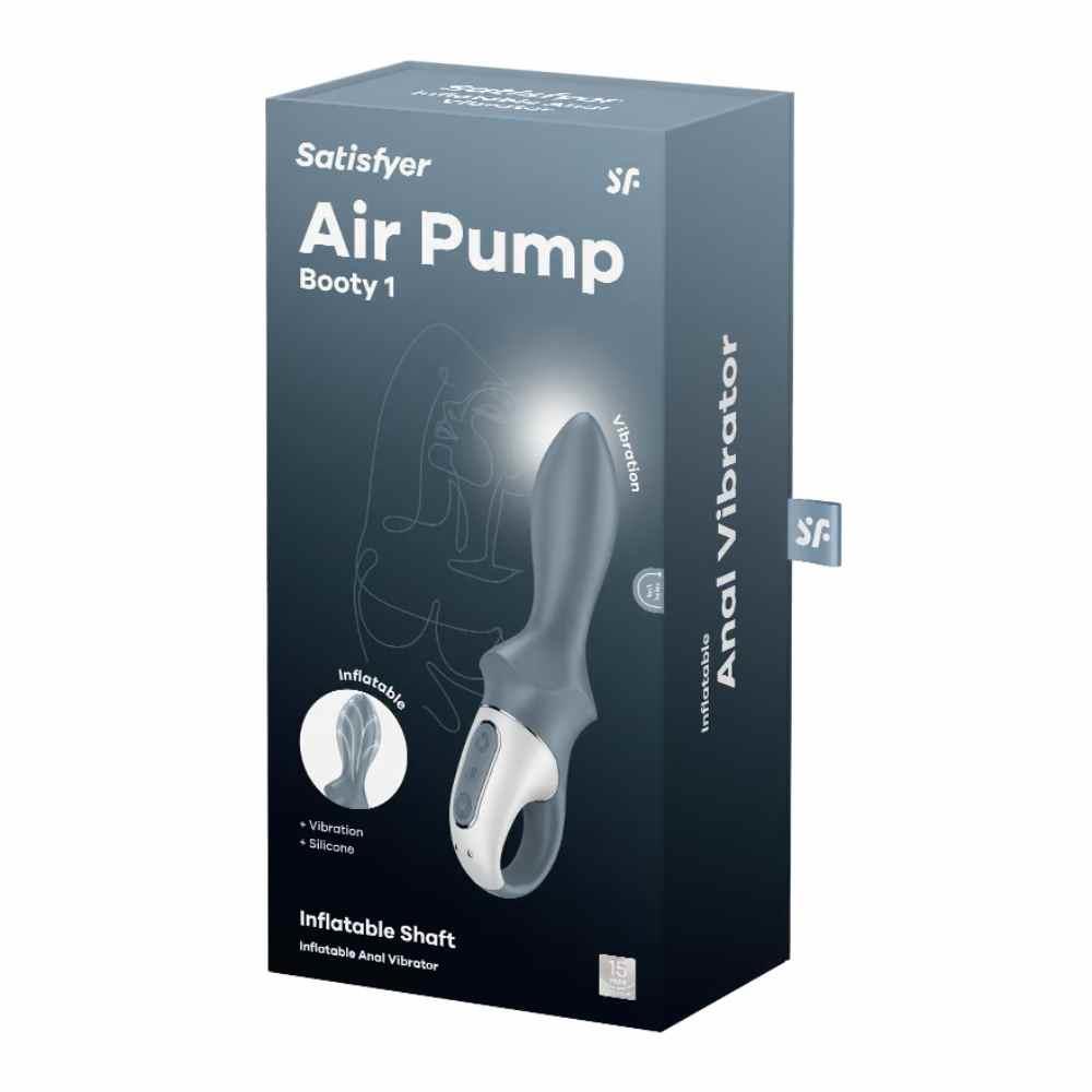 Вибратор Satisfyer Air Pump Booty 1, 17.5 см (серый)