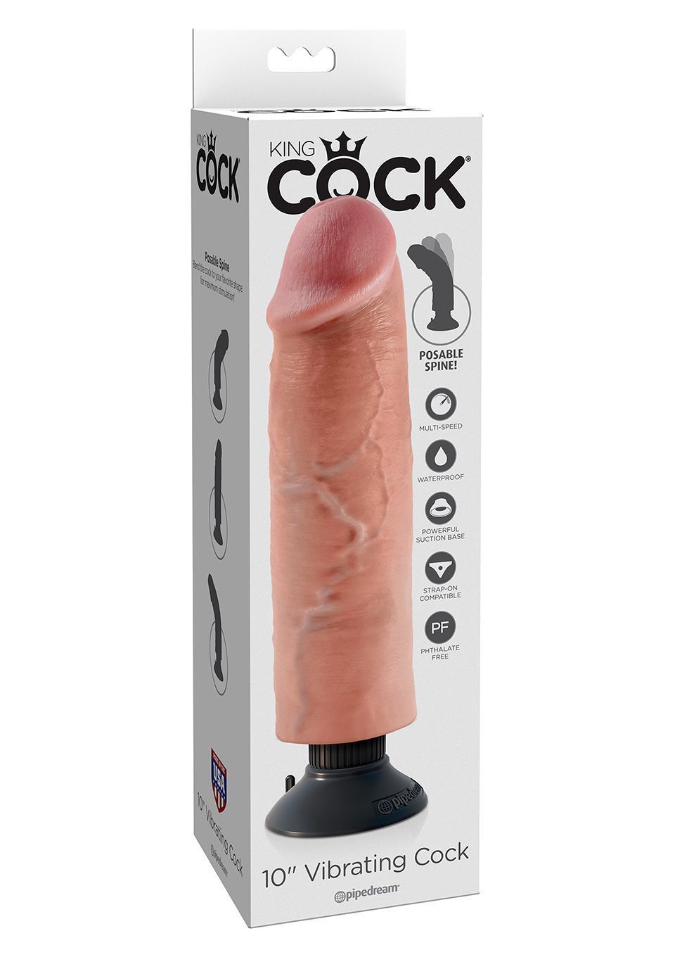 Вібратор Pipedream Vibrating Cock, 22,8 см (тілесний)