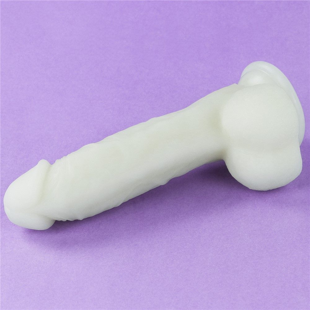 Неоновый фаллоимитатор LoveToy Lumino Play, 20,9 см (голубой)