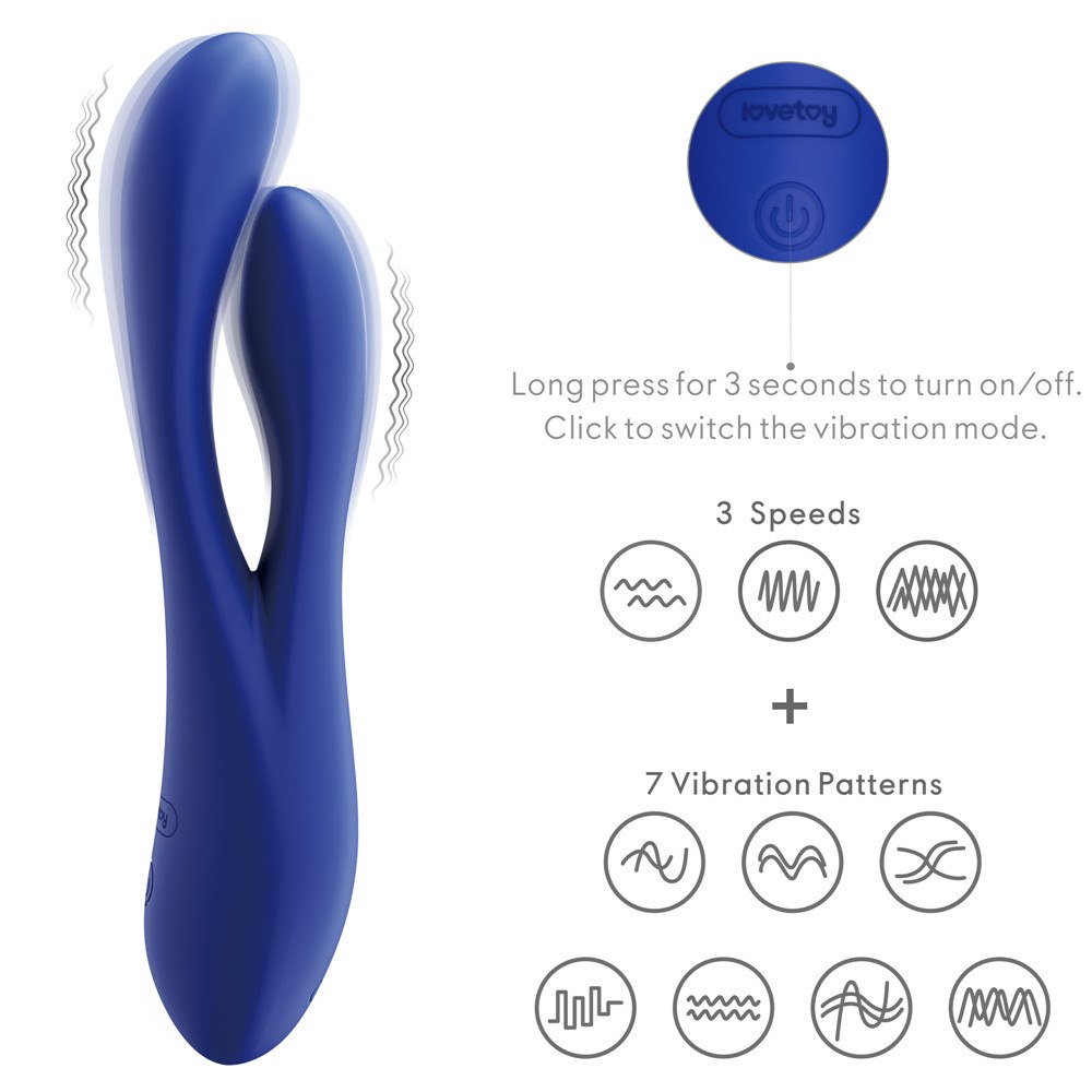 Вибратор Lovetoy L’Allure Pulse, 19 см (синий)