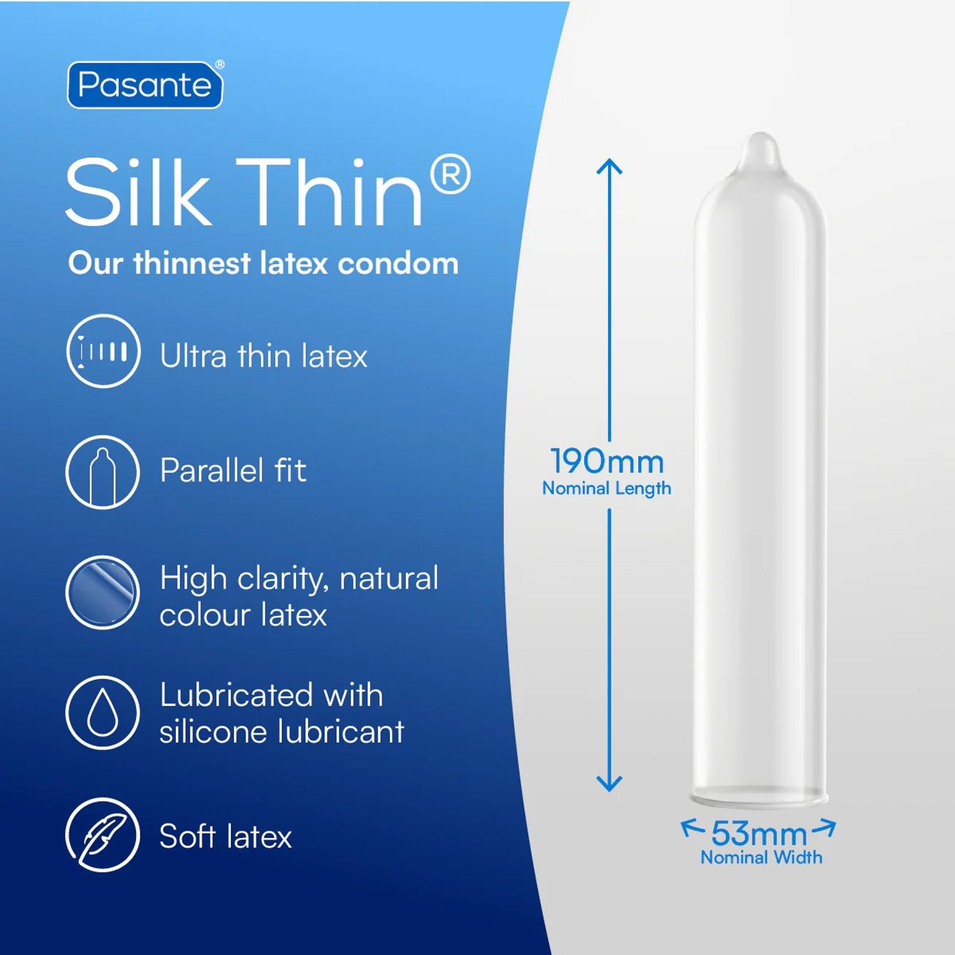 Презервативы Pasante Silk Thin, 12 шт