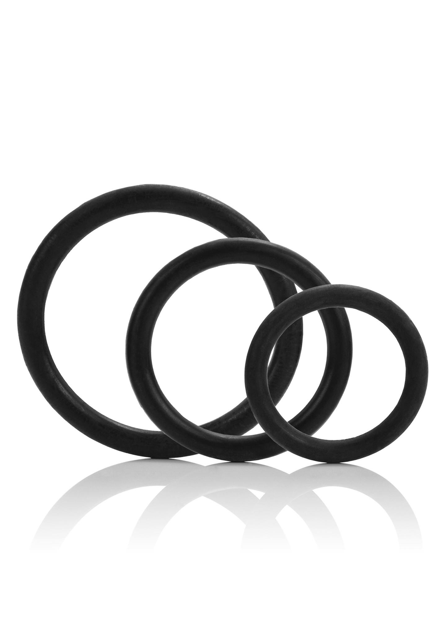 Эрекционное кольцо Calexotics Tri-Rings, 3 шт (черный)