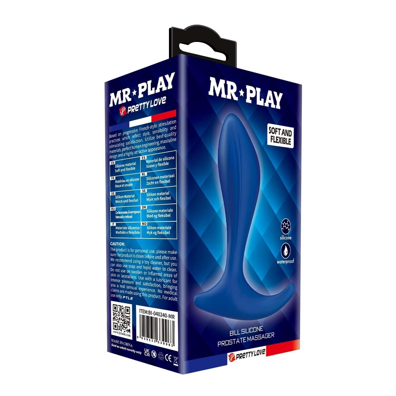 Стимулятор простаты Mr. Play Bill, 11.8 см (синий)