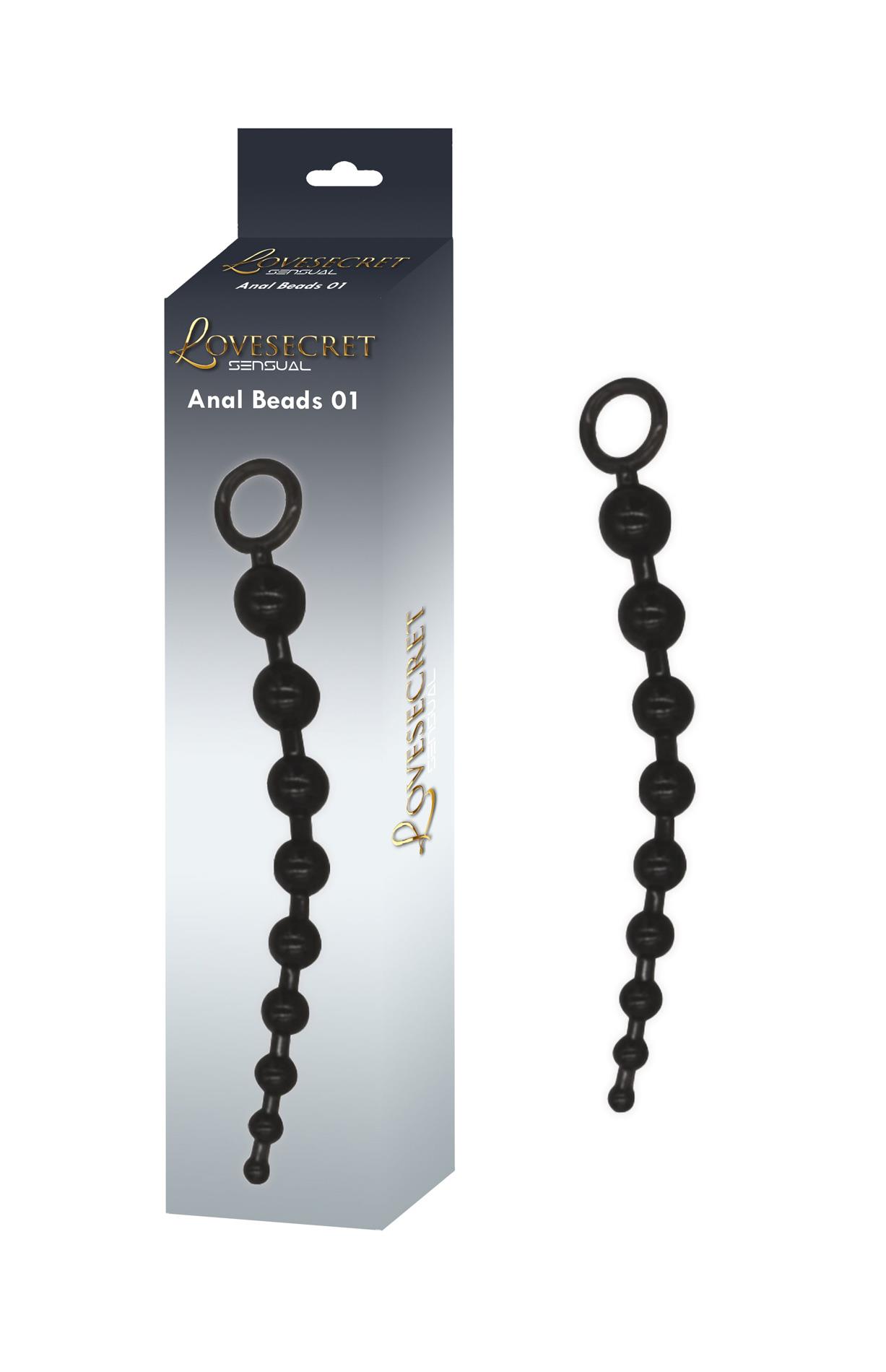 Анальные бусы Lovesecret Anal Beads 01, 30 см (черный)