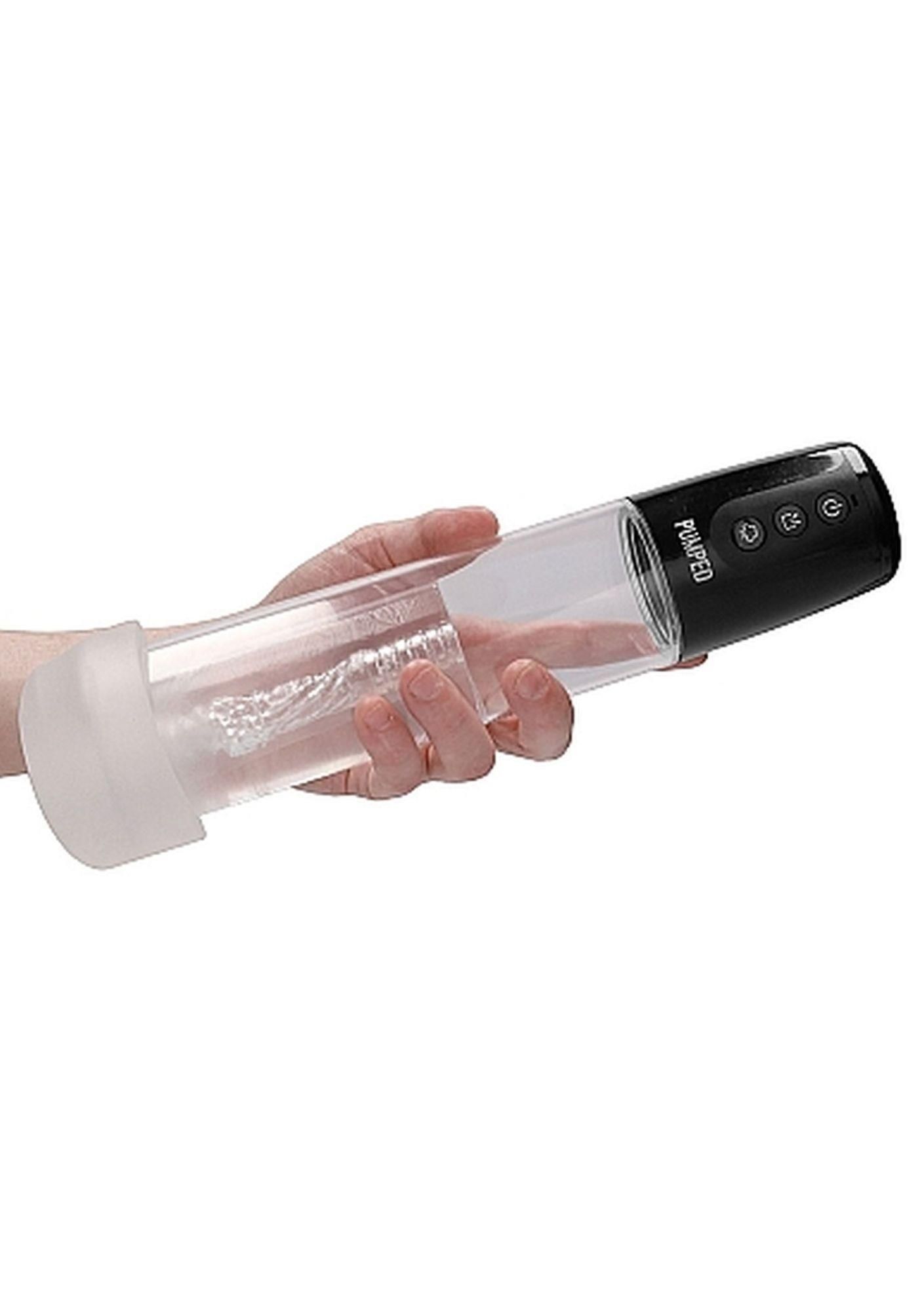 Помпа для пениса Pumped Automatic Cyber Pump с мастурбационным рукавом, 29.5 см (прозрачный)